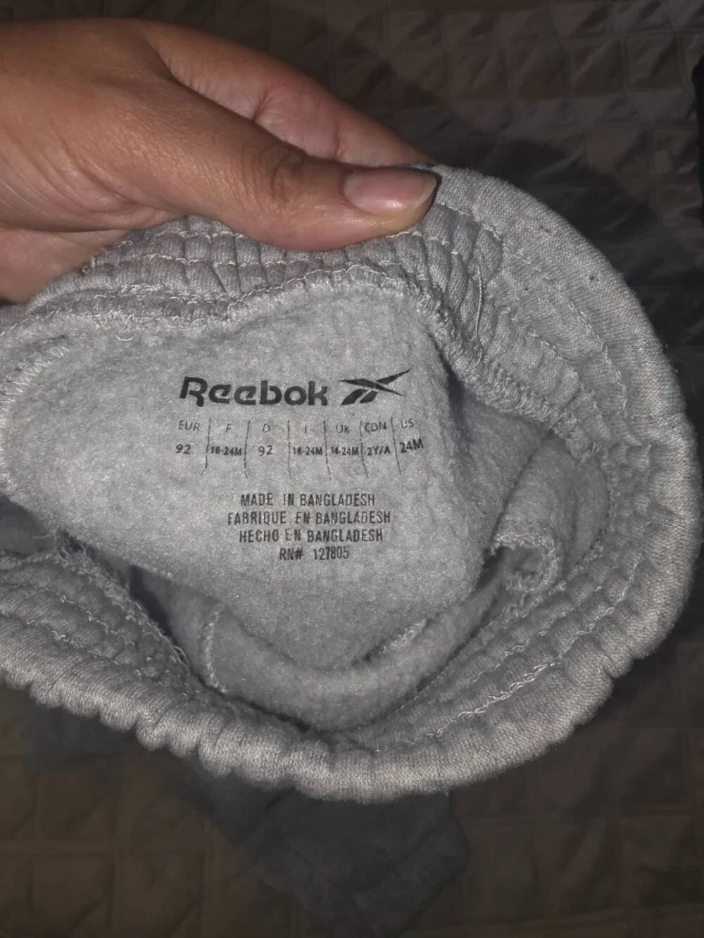 Reebok Toddler 2T 24M Puffer Vest & Fleece Jogger Set Red Blue Gray
